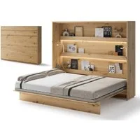 Compleo Schrankbett Horizontal Wandklappbett Lenart Bed Concept Schrankklappbett (mit LED)