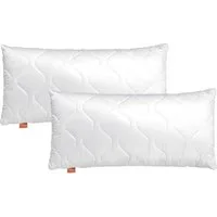 sleepling Kopfkissen Basic 200, Füllung: 100% Klima Faser, Bezug: Mischgewebe aus 52% Mikrofaser / 48% Baumwolle, Seitenschläfer, Rückenschläfer, Bauchschläfer, hergestellt in der EU, allergikerfreundlich