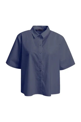 Smith&Soul - Boxy Shirt Collar Blouse marine - Gr. - S