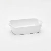 van Well Auflaufform Backform eckig, 20 x 13,5 x 5,5 cm, Porzellan, (1-St), weiß glänzend, spülmaschinen- und mikrowellengeeignet