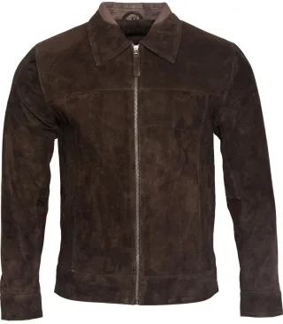Retro-Bikerjacke aus Ziegenveloursleder