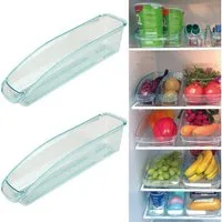 Bestlivings Aufbewahrungskorb mit Griff für den Kühlschrank (2 St), Hochwertiger Kunststoff, Lebensmittelecht, Spülmaschinengeeignet