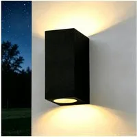 LETGOSPT Wandleuchte LED Außenleuchte Wand GU10 Wandlampen Wand-Spot Up & Down Leuchten, Up Down Abstrahlwinkel, LED wechselbar, Warmweiß, Wandleuchte inkl. GU10 Glühbirne,IP54 Wasserdichte für Balkon, Gehweg