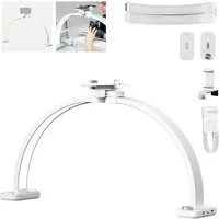 Neewer LED Schreibtischlampe HM01-D 29" Halbmond Nagellampe für Tisch, 40W, Bogenlampe, LED fest integriert, 3000K-6500K Nageltechnikleuchte, mit Telefonhalter, für Makeup Beauty