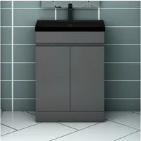 Aica Sanitär Waschtisch Waschtisch Badmöbel Set Waschbecken mit Unterschrank MDF Softclose