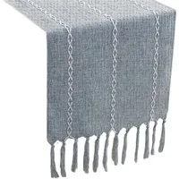 Blusmart Tischläufer Klassische Tischfahne im nordischen Stil (Tischdecke mit Quasten im Boho-Landhausstil 1-tlg, Handgefertigte Quasten, waschbar), Geeignet als Tischdekoration