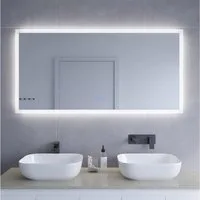 AQUABATOS LED-Lichtspiegel LED Spiegel Wandspiegel Badezimmerspiegel (LED Badspiegel 140x70 100x70 cm mit Beleuchtung Lichtspiegel LED Spiegel Kosmetikspiegel Rasierspiegel Bad Spiegel mit licht beleuchtet 3 Lichtfarben, IP44, Energiesparend), Dimmba