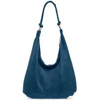 Caspar Schultertasche Damen Vintage Leder Tasche Hobo Bag - CLASSIC LINE - Modell No.617, 100% italienisches Veloursleder, samtig weich, angenehmer Tragekomfort