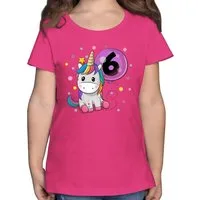 Shirtracer T-Shirt Einhorn 6 Geburtstag Mädchen Kindergeburtstag 6 Jahre 6. Geburtstag