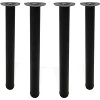 MS Beschläge Tischbein Tischfüße 710mm Schwarz matt - Set DIY Tischstütze, Ø 60mm Metall Esstischbein - höhenverstellbar
