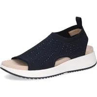 Caprice Plateausandale Keilabsatz, Schlupfschuh, Komfortschuh mit glänzenden Strasssteinen