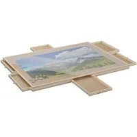 relaxdays Puzzleunterlage Puzzlebrett drehbar mit 6 Schubladen