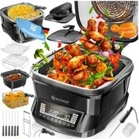 KESSER Multikocher Küchengerät mit 16 Programmen Grillen, Backen, Schmoren, Dampfgaren, 1800 W, All-in-One Slow Cooker, Schnellkochkopf, Heißluftfritteuse, Reiskocher