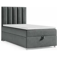 Best for Home Boxspringbett Trinity K10 SINGLE mit Bettkasten & Bonellfederkern, Komfort Topper H3 (Einzelbett, Polsterbett gepolstertes Kopfteil, Jugendbett, Kinderbett versch. Größen, 70x200 80x200 90x200 100x200 cm), mit oder ohne Topper, Flexible