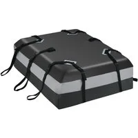 COSTWAY Dachbox, 420L Dachkoffer, mit 10 Gurte & 6 Türhaken, Faltbar