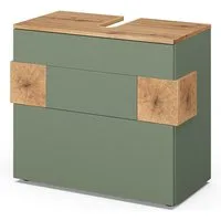 Vicco Waschbeckenunterschrank Eden, Grün/Artisan, 70 x 64.5 cm mit 2 Schubladen (1-St)