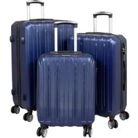 Trendyshop365 Kofferset Kofferset 3tlg Hartschale ABS Reisekoffer Set mit Zahlenschloss, 4 Rollen, (Hartschale, 3 tlg., Trolley), Zwillingsrollen, Zahlenschloss, robust und leicht