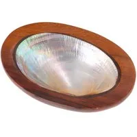 Guru-Shop Seifenablage Kokosholz Seifenschale mit Perlmutt, Breite: 9 cm