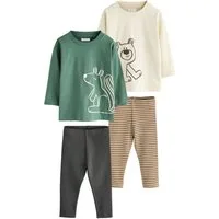 Next Langarmshirt & Leggings Oberteil mit Grafik-Print und Leggings im 2er-Set (4-tlg)