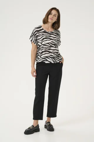 Ärmellose Bluse Loose fit Black/Chalk Animal Print