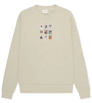 les deux - Sweatshirt mit Print beige - Gr. - S