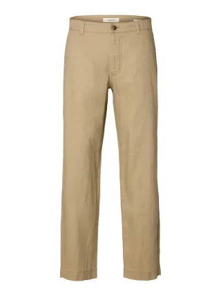 selected men - SLH196-STRAIGHT JEREMY LINEN PANT Savannah Tan - Gr. - M
