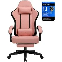 GTPLAYER Gaming-Stuhl Ergonomischer Gaming Sessel Schreibtischstuhl aus Stoff/Kunstleder (Pacekung), Federsitzkissen mit Fußstütze