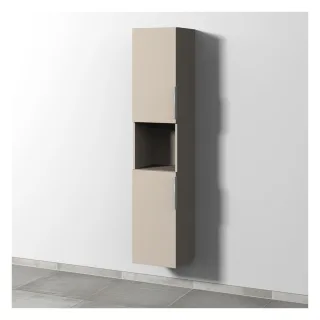 Sanipa 3way Hochschrank mit 2 Türen und 1 offenem Fach, Kaschmir-Matt UP1141U