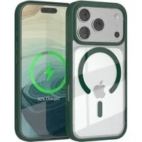 EAZY CASE Handyhülle Transparente Hülle mit MagSafe für iPhone 17 Pro 6,3 Zoll, TPU Hülle, flexibel, Clear Case Silikonhülle anti-kratz Backcover Grün