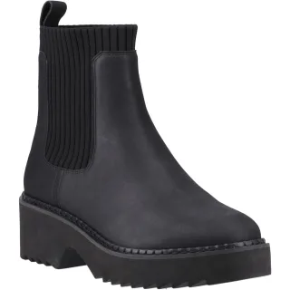 TOMS Millie Leder Damen Schwarze Absatzstiefeletten