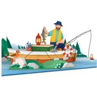 papercrush Geburtstagskarte Angler Pop-Up Karte