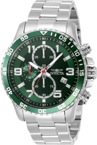 Invicta Specialty 69818 Herrenuhr - Quarzwerk - Stahl mit grünem Zifferblatt - 48 mm