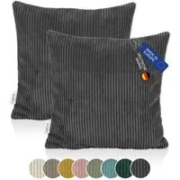 Lycce Dekokissen Kissenbezug 2er Set CORD Stoff (50 x 50 cm) - made in EU