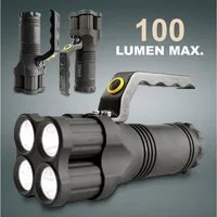 EAXUS LED Taschenlampe Leuchtstarker Handstrahler/Handscheinwerfer mit Griff (1-St), Extrem Hell, 200m Reichweite, 3 Leuchtmodi, Spritzwassergeschützt