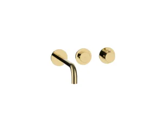 Herzbach MODUL7 PUSH Thermostat Waschtisch-Wandbatterie Farbset 240mm PVD Gold, 70.702403.1.03 70.702403.1.03