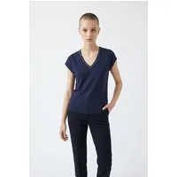 Vero Moda Kurzarmshirt VMBATILA C/S V-NECK T-SHIRT JRS BTQ GA