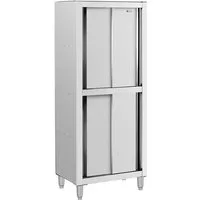 Royal Catering Vorratsschrank 80 x 50 x 180 cm Geschirrschrank Edelstahl Hochschrank Schiebetüren verschiedene Größen