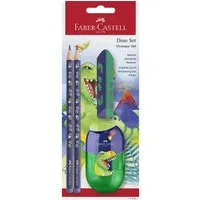 Faber-Castell Bleistift FABER-CASTELL Schreibset Dino Bleistifte Radiergummi Spitzer