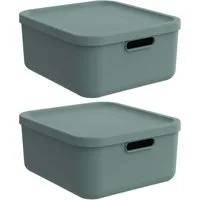 ROTHO Aufbewahrungsbox Albula Light 2er-Set Aufbewahrungskiste 20l (Aufbewahrungsboxenset, 2er-Set)