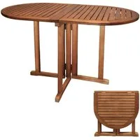 Spetebo Gartentisch Massivholz Gartentisch klappbar (oval, 1-St., 120 x 70 cm), Outdoor Eukalyptus Holz Esstisch geölt