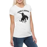 Urban Backwoods Print-Shirt Tame A Horse Damen T-Shirt Cowboy Country Rodeo Reiter Cowgirl Show (1-tlg) Rodeoreiter Sattel Bulle Viehzucht