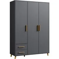 rauch Drehtürenschrank Kleiderschrank Schrank Garderobe SHINJO Breiten 93/140/187 cm (in 3 verschiedenen Ausstattungen BASIC/CLASSIC/PREMIUM) Griffe und Füße aus Massivholz mit 2 Schubladen MADE IN GERMANY