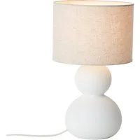 LeGer Home by Lena Gercke Tischleuchte Malu, ohne Leuchtmittel, max. 40W, Leinenschirm, Keramik, Höhe: 37,5 cm, Ø 22 cm