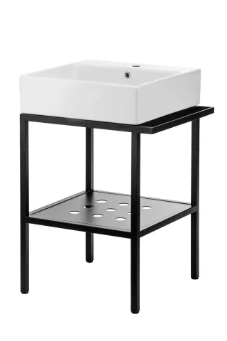 Neuesbad Serie 400 Waschbecken Weiß + Bad-Konsole 565X400MM NB1DECDTS6U4S1