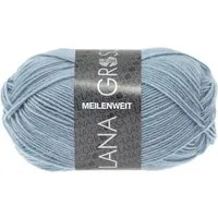LANA GROSSA MEILENWEIT 50 g UNI Häkelwolle, 210 m (4-fach Sockenwolle mit 80 % Schurwolle), 50 g