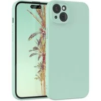 EAZY CASE Handyhülle für Apple iPhone 15 Plus Hülle Silikon 6,7 Zoll, Hülle Silikon kratzfest Smart Slimcover Bumper Case Etui Mint Grün