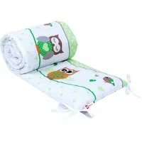 BabyLux Bettnestchen BABYLUX Bettumrandung NESTCHEN Bettnestchen 210 x 30 cm Babybett, 55. Eule Grün Nestchen