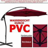 habeig Ampelschirm Sonnenschirm WASSERDICHT Ampelschirm 3m PVC Schirm 300cm wasserfest, 100% Wasserdicht