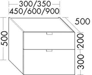 Burgbad Unterschrank rc40 System PG2 500x450x500 Asteiche Natur, WWRT045F4117 WWRT045F4117