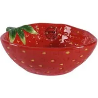 Decoris season decorations Müslischale, Keramik, Keramik Schüssel Erdbeere 15x5cm Rot 1 Stück